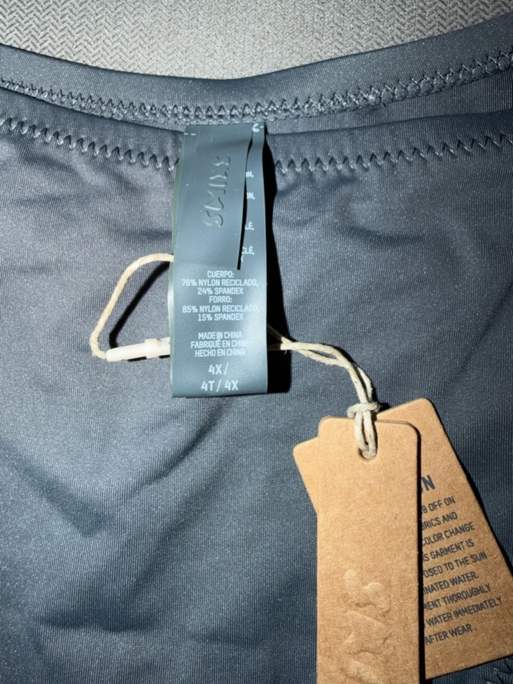 SKIMS SWIM MICRO TANGA BIKINI BOTTOM NWT GUNMETAL 4X
